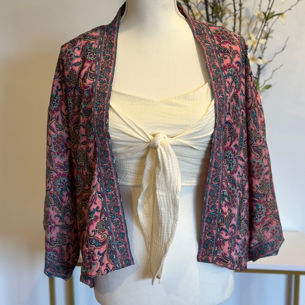 NWT Pink and Teal Kimono
